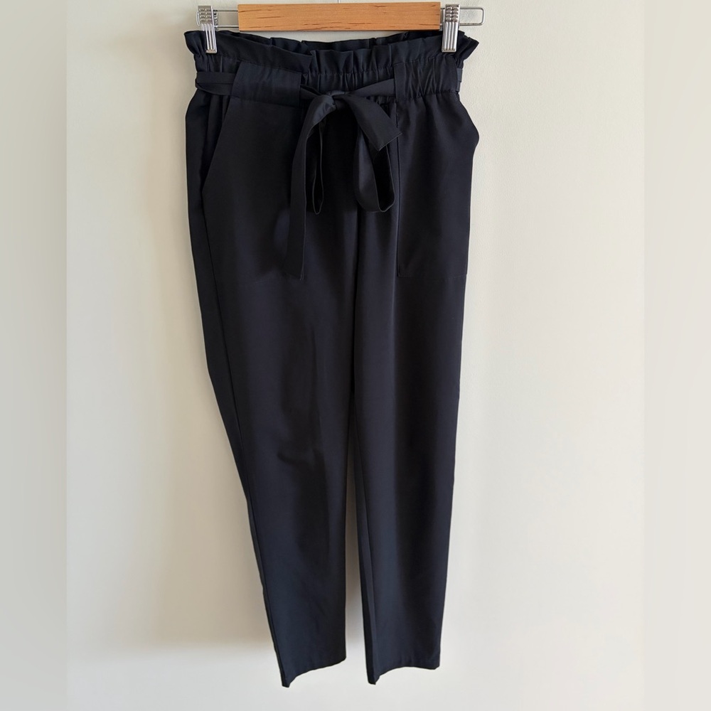 Streetwear Society Black Paperbag Tie-Waist Pants XS Black - Picture 3 of 6